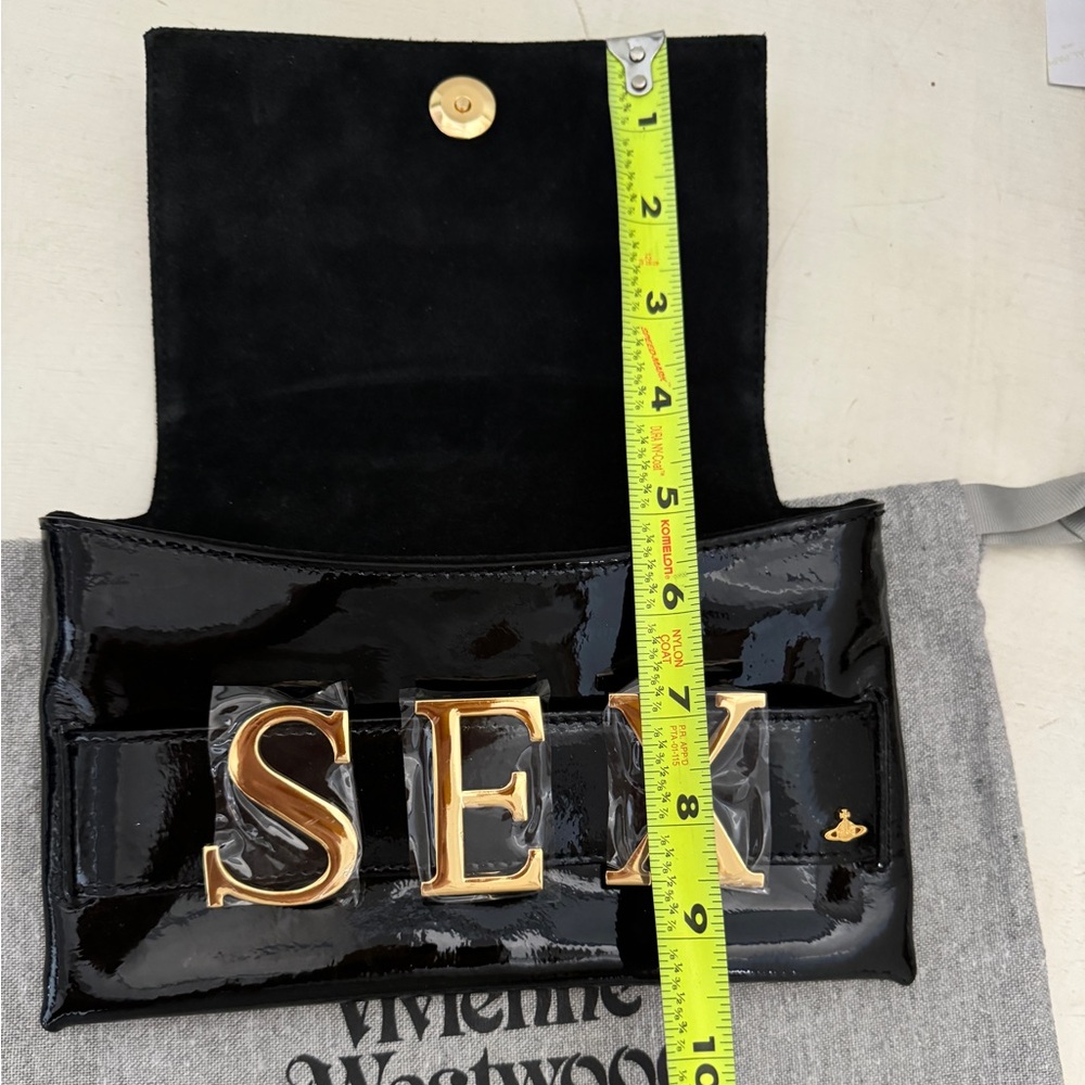 BRAND NEW SEX CLUTCH Vivienne Westwood BLK PATENT LEATHER. - Picture 7 of 13